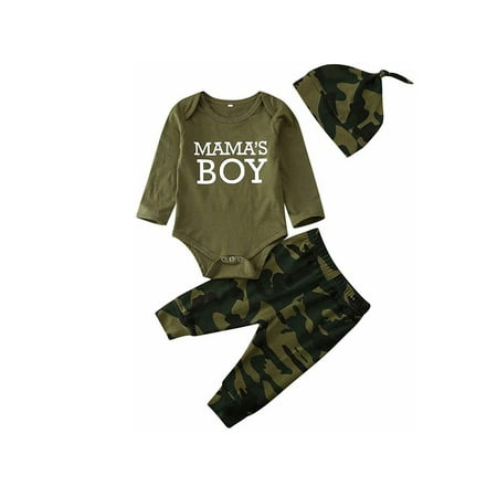 AvoDovA Newborn Baby Boys Tops Romper Jumpsuit Long Pants Camouflage Outfits Clothes Set MAMA´s boy 6-9 Months
AvoDovA Newborn Baby Boys Tops Romper Jumpsuit Long Pants Camouflage Outfits Clothes Set MAMA´s boy 6-9 Months