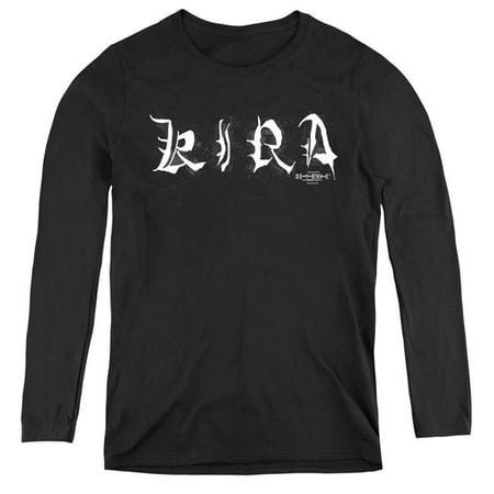 Trevco Sportswear DNOTE108-WL-4 Womens Death Note & Kira Long Sleeve T-Shirt, Black - Extra Large