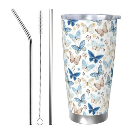 Qekee Butterfly Print 20OZ Car Cup Stainless Steel Vacuum Insulated Tumbler Tumbler Cup With Lid And Straw Travel Coffee Mug-Straw Three-piece Set
Qekee Butterfly Print 20OZ Car Cup Stainless Steel Vacuum Insulated Tumbler Tumbler Cup With Lid And Straw Travel Coffee Mug-Straw Three-piece Set