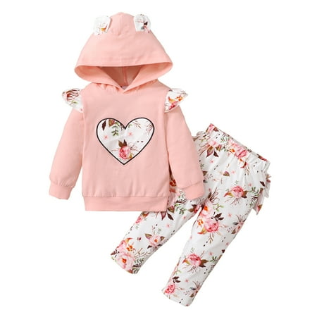 KIMI BEAR Toddler Baby Girls Pants Outfits 2T Girls Fall Winter Clothes Floral Heart Print Hooded Neck Long Sleeve Hoodie Pants 2PCs Set 2-3T Pink
KIMI BEAR Toddler Baby Girls Pants Outfits 2T Girls Fall Winter Clothes Floral Heart Print Hooded Neck Long Sleeve Hoodie Pants 2PCs Set 2-3T Pink