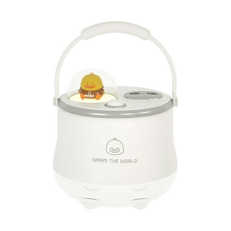 Mini Air Humidifier Nightlight Quiet Operation Personal for Desktop Desk Car White Rechargeable