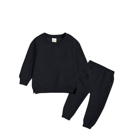 BIZIZA Outfit Set for Baby 2-Piece Sweatshirt Solid Color Fleece Pants Long Sleeve 1-7Y Kids Black 90
BIZIZA Outfit Set for Baby 2-Piece Sweatshirt Solid Color Fleece Pants Long Sleeve 1-7Y Kids Black 90
