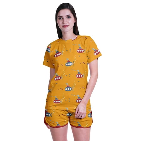 Moomaya Womens Printed Tee and Shorts Pajama Set PJs Short Sleeve Sleepwear Nightwear S-XXL
Moomaya Womens Printed Tee and Shorts Pajama Set PJs Short Sleeve Sleepwear Nightwear S-XXL