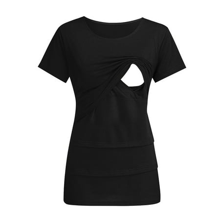asdoklhq Maternity Tops Clearance Maternity O-Neck Solid Short Sleeve Breast-Feeding Pregnant Woman Nursing Blouse
asdoklhq Maternity Tops Clearance Maternity O-Neck Solid Short Sleeve Breast-Feeding Pregnant Woman Nursing Blouse
