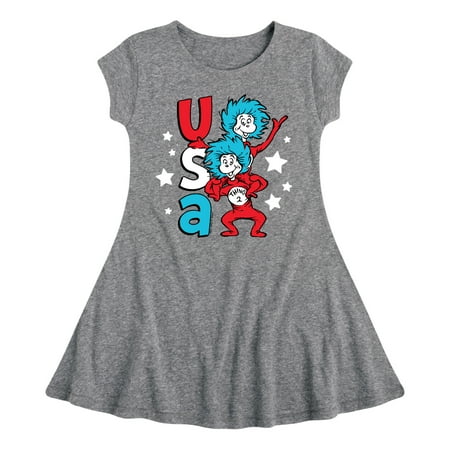 Dr. Seuss - USA Things - Toddler And Youth Girls Fit And Flare Dress