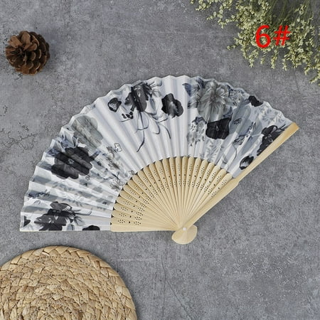 Silk Fan Chinese Japanese Style Folding Fan Wedding Fan Art Gifts Dance Hand Fan