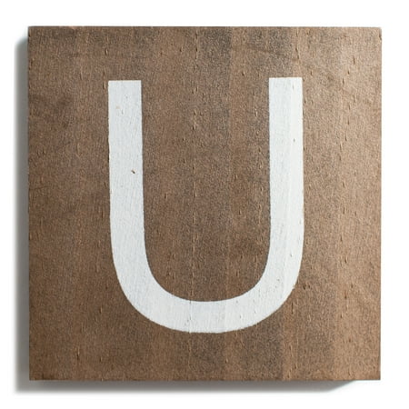 Stiles Crossword Letter Tiles Wooden Wall Decor 3.5 Inch Walnut Letter U