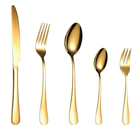 Kehuoyezai Cutlery Set 5-piece Stainless Steel Cutlery Set Knife Spoon And Fork Set Cutlery Set Mirror Polished Smooth Edges Hand Wash Recommended
Kehuoyezai Cutlery Set 5-piece Stainless Steel Cutlery Set Knife Spoon And Fork Set Cutlery Set Mirror Polished Smooth Edges Hand Wash Recommended