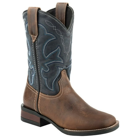 Roper Boys 09-119-0911-2409 (DS)Kids Burnished Leather Vamp 4 Brown
