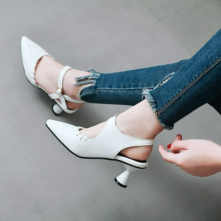 Zanvin Womens Sandals Clearance Fashionable Faux Leather Mid-heel Shoes with Metal Buckle Ladies Sandals White 35
Zanvin Womens Sandals Clearance Fashionable Faux Leather Mid-heel Shoes with Metal Buckle Ladies Sandals White 35