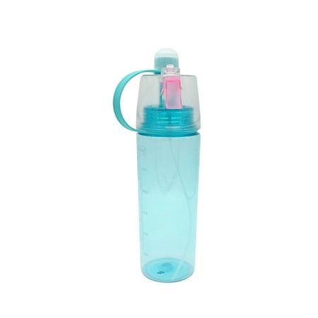 NUOLUX 600ml Outdoor Drinking Misting Spray Water Bottle (Cyan)