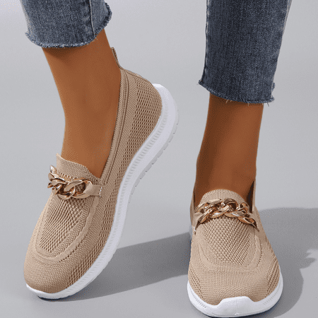 Women‘s Knit Metal Chain Decor Flat Shoes Breathable Slip-on Low Top Shoes Women‘s Footwear
Women‘s Knit Metal Chain Decor Flat Shoes Breathable Slip-on Low Top Shoes Women‘s Footwear