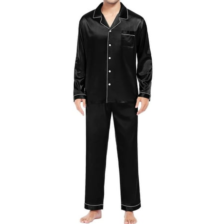 Cathalem Men s Casual Pyjamas Long Sleeve Blouse Button Silk Satin Two Piece Sleepwear Suit Pant Pyjama Black XXXXXL
Cathalem Men s Casual Pyjamas Long Sleeve Blouse Button Silk Satin Two Piece Sleepwear Suit Pant Pyjama Black XXXXXL