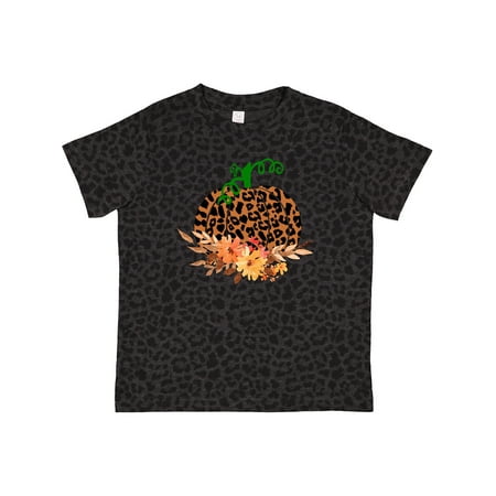 Inktastic Cheetah Print Pretty Pumpkin with Fall Leaves Gift Toddler Boy or Toddler Girl T-Shirt