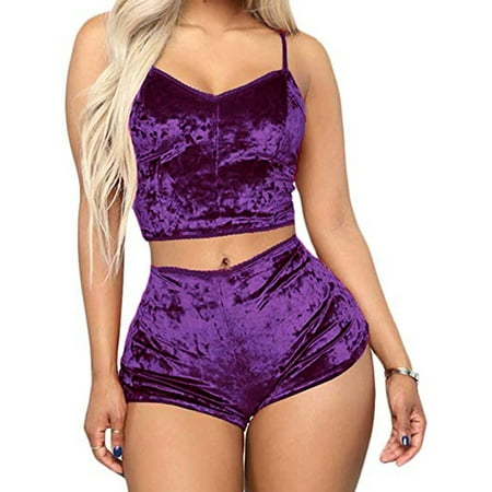 Dewadbow Women 2pcs Velvet Sleepwear Spaghetti Strap Velvet Shorts Pajama Set Ladies Sleepwear female Pajama Party Set
Dewadbow Women 2pcs Velvet Sleepwear Spaghetti Strap Velvet Shorts Pajama Set Ladies Sleepwear female Pajama Party Set