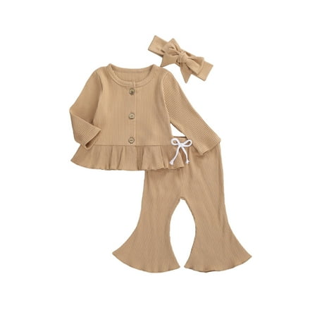 Newborn Girls Ruffle Ribbed Solid Cardigan Tops and Drawstring Flare Pants Bell Bottom Set Outfits
Newborn Girls Ruffle Ribbed Solid Cardigan Tops and Drawstring Flare Pants Bell Bottom Set Outfits