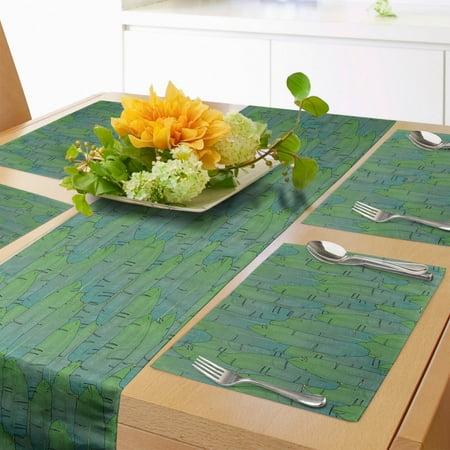 Botany Table Runner & Placemats Tropical Palm Leaves Gradient Green Tones Rhythmic Botanical Pattern Set for Dining Table Decor Placemat 4 pcs + Runner 14 x72 Fern Green Multicolor by Ambesonne
Botany Table Runner & Placemats Tropical Palm Leaves Gradient Green Tones Rhythmic Botanical Pattern Set for Dining Table Decor Placemat 4 pcs + Runner 14 x72 Fern Green Multicolor by Ambesonne