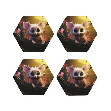 Leather Coasters Set of 4 - Adorable Bat A Lightweight Non-Slip Drink Coasters for Desk Anti-Scalding Desk Cup Coasters for Office Table Decor Hexagon
Leather Coasters Set of 4 - Adorable Bat A Lightweight Non-Slip Drink Coasters for Desk Anti-Scalding Desk Cup Coasters for Office Table Decor Hexagon