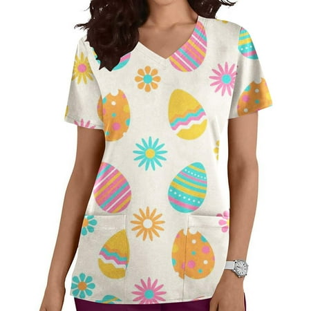 Summer Savings Clearance wo-fusoul Plus Size Tops Easter Shirts for Women Scrubs Top Women s Working Uniform Nursing Uniform With Two Pockets Short Sleeve V-neck Summer Blouse
Summer Savings Clearance wo-fusoul Plus Size Tops Easter Shirts for Women Scrubs Top Women s Working Uniform Nursing Uniform With Two Pockets Short Sleeve V-neck Summer Blouse