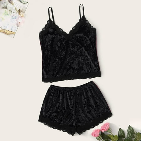 WGOUP Suede Lingerie Underwear Sleepwear Nightdress Pajamas Shorts Lace M-XXL Black
WGOUP Suede Lingerie Underwear Sleepwear Nightdress Pajamas Shorts Lace M-XXL Black