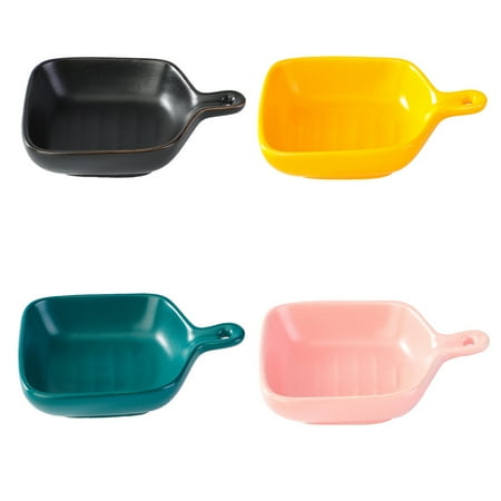 4pcs Sauce Dishes Seasoning Soy Sauce Dishes with Grip Handle Kitchen Gadgets