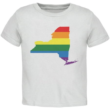 New York LGBT Gay Pride Rainbow White Toddler T-Shirt - 4T