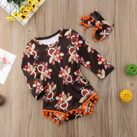Thanksgiving Day Newborn Kids Infant Baby Girl Long Sleeve Cotton Romper Jumpsuit+Headband 2PCS
Thanksgiving Day Newborn Kids Infant Baby Girl Long Sleeve Cotton Romper Jumpsuit+Headband 2PCS