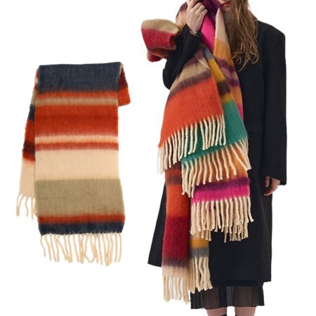 Huhudde Punk Fashion Striped Scarf Women Girl Winter Warm Knitted Scarves Streetwear
Huhudde Punk Fashion Striped Scarf Women Girl Winter Warm Knitted Scarves Streetwear