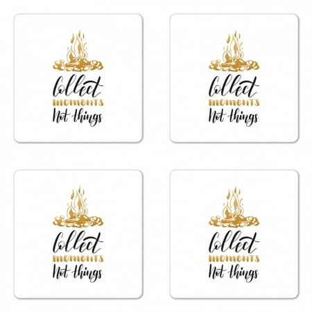Saying Coaster Set of 4 Wording with a Campfire Explore the World Adventurous Square Hardboard Gloss Coasters Standard Size Coffee Grey by Ambesonne
Saying Coaster Set of 4 Wording with a Campfire Explore the World Adventurous Square Hardboard Gloss Coasters Standard Size Coffee Grey by Ambesonne
