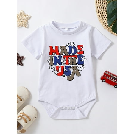 Sunisery Baby Infant Boy Girl Independence Day Romper Short Sleeve Round Neck Letter Print Casual Summer Jumpsuit Buttons Clothes
Sunisery Baby Infant Boy Girl Independence Day Romper Short Sleeve Round Neck Letter Print Casual Summer Jumpsuit Buttons Clothes