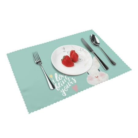 Home Cute Rabbit Placemats Set Of 4 Washable Wipeable Place Mats Place Mats For Festival Parties Family Dinner (12 X 18inch)
Home Cute Rabbit Placemats Set Of 4 Washable Wipeable Place Mats Place Mats For Festival Parties Family Dinner (12 X 18inch)