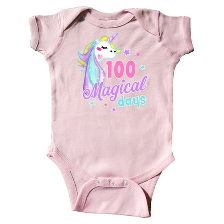 Inktastic 100 Magical Days with Unicorn and Stars Gift Baby Girl Bodysuit