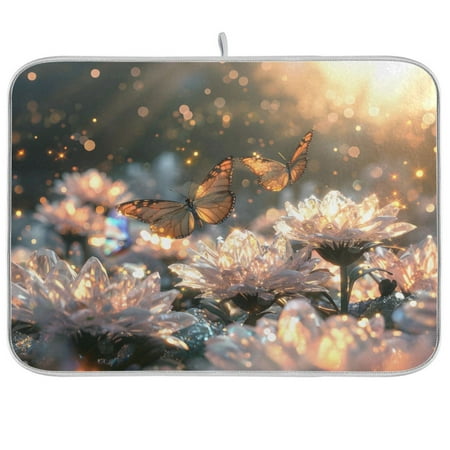 Butterflies Crystal Flowers Dish Drying Mat Dish Drainer Rack Mats Water Absorbent Non-Slip Easy Clean Heat Resistant for Kitchen Counter
Butterflies Crystal Flowers Dish Drying Mat Dish Drainer Rack Mats Water Absorbent Non-Slip Easy Clean Heat Resistant for Kitchen Counter