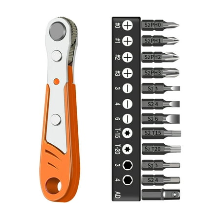 WREA Ratchet Screwdriver Bidirectional Multifunctional Ratchet Wrench Right-angle Screwdriver with 12 Screwdriver Bits for Home Maintenance Workers
WREA Ratchet Screwdriver Bidirectional Multifunctional Ratchet Wrench Right-angle Screwdriver with 12 Screwdriver Bits for Home Maintenance Workers