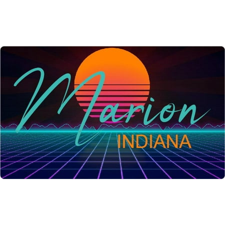 Marion Indiana 4 X 2.25-Inch Fridge Magnet Retro Neon Design