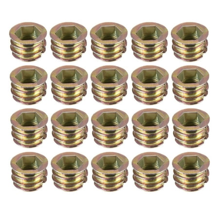 Threaded Insert Nuts Zinc Alloy Hex Socket M8 Internal Threads 10mm Length 20pcs