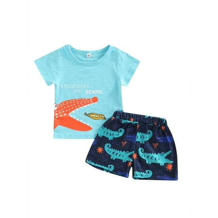 Calsunbaby Kids Toddler Baby Boys 2Pcs Summer Clothes Short Sleeve Crocodile Lettering Print Tops + Elastic Waist Shorts Blue 2-3 Years
Calsunbaby Kids Toddler Baby Boys 2Pcs Summer Clothes Short Sleeve Crocodile Lettering Print Tops + Elastic Waist Shorts Blue 2-3 Years