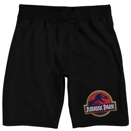 Jurassic Park Logo Men’s Black Sleep Pajama Shorts-Large