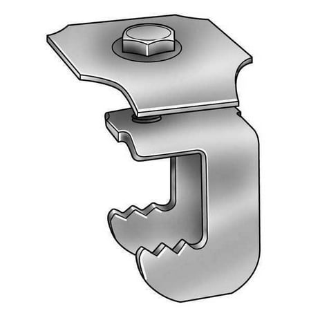 ZoroSelect Grating Clip For Screw Size 1/4 in Carbon Steel Galvanized 50 PK