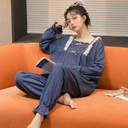 PIKADINGNIS New Arrivals Women Home Wear Spring Autumn Bow Long Sleeve Women Pajamas Set Long Pant Pyjamas Sets Pocket Cotton Sleepwear Set
PIKADINGNIS New Arrivals Women Home Wear Spring Autumn Bow Long Sleeve Women Pajamas Set Long Pant Pyjamas Sets Pocket Cotton Sleepwear Set