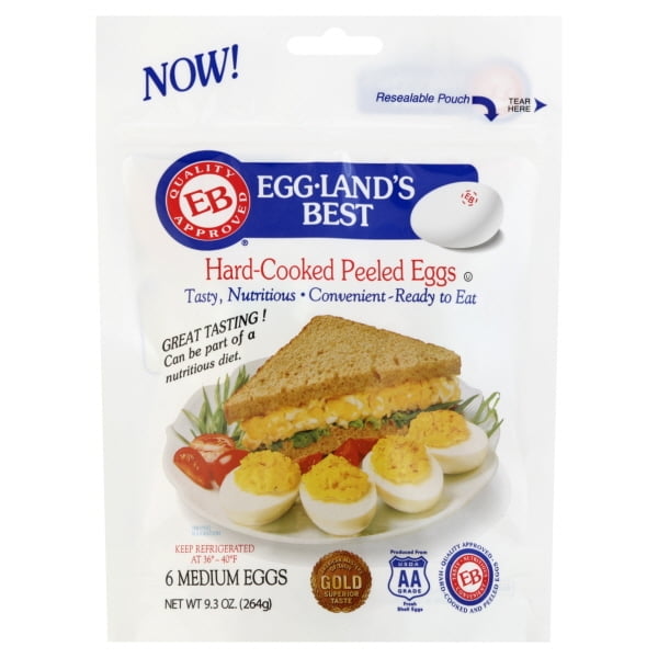 Egg-Land's Best Farm Fresh Medium Grade A White Hard Cooked Eggs, 6 Count