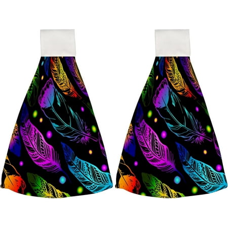 Hanging Towels 2 Pcs Dish Towels Colorful Feathers Absorbent Hand Towels with Hanging Loop Washcloth for Bathroom Kitchen
Hanging Towels 2 Pcs Dish Towels Colorful Feathers Absorbent Hand Towels with Hanging Loop Washcloth for Bathroom Kitchen