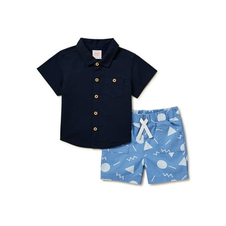 Wonder Nation Baby Boys Button Down Shirt and Shorts 2-Piece Resort Set Sizes 0-24 Months
Wonder Nation Baby Boys Button Down Shirt and Shorts 2-Piece Resort Set Sizes 0-24 Months