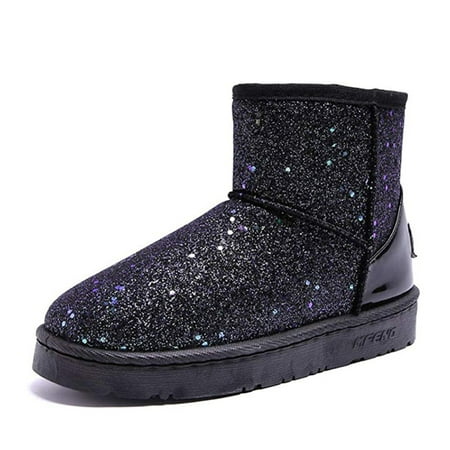 Women Snow Boots Glitter Sequins Warm Shoes Anti-slip Casual for Winter Outdoor 40 Black
Women Snow Boots Glitter Sequins Warm Shoes Anti-slip Casual for Winter Outdoor 40 Black