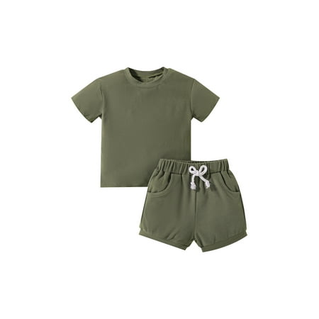 Sunisery Summer 2Pcs Kids Toddler Baby Gilrs Clothes Sets Solid Color Short Sleeve T-Shirt + Shorts with Pockets Dark Green 12-18 Months
Sunisery Summer 2Pcs Kids Toddler Baby Gilrs Clothes Sets Solid Color Short Sleeve T-Shirt + Shorts with Pockets Dark Green 12-18 Months