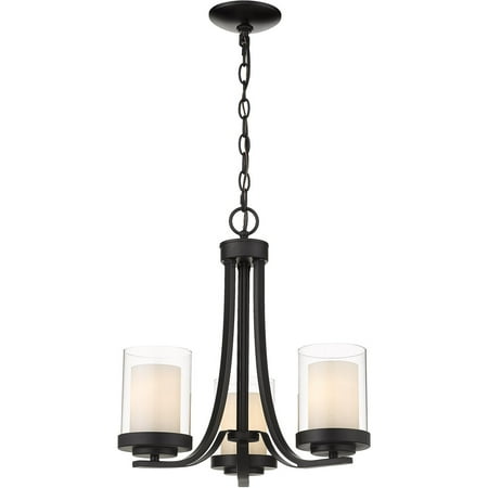 Matte Black Tone Finish Chandeliers 16 Wide Inner White & Outer Clear Glass Shade Steel Material Medium 3 Light Fixture
Matte Black Tone Finish Chandeliers 16 Wide Inner White & Outer Clear Glass Shade Steel Material Medium 3 Light Fixture