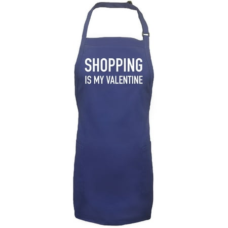 Shopping Is My Valentine Apron with 2 patch pockets