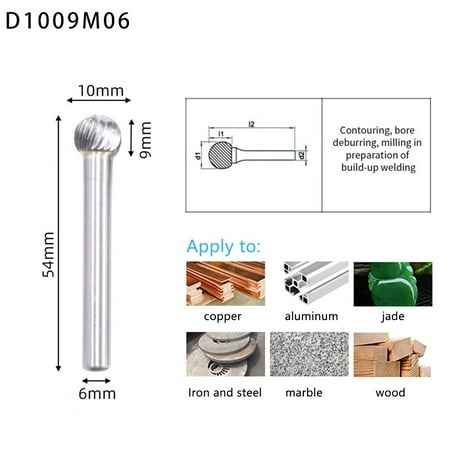 GLFILL Ball Head Die Grinder Bit Milling Carving Tool Tungsten Rotary File Carbide Burr
GLFILL Ball Head Die Grinder Bit Milling Carving Tool Tungsten Rotary File Carbide Burr