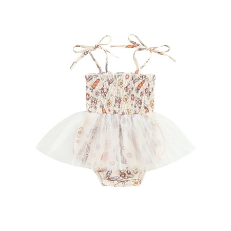 Qtinghua Newborn Baby Girls Easter Romper Dress Tie-Up Spaghetti Strap Carrot Flower Print Tulle Skirt Jumpsuit Clothes Beige 0-3 Months
Qtinghua Newborn Baby Girls Easter Romper Dress Tie-Up Spaghetti Strap Carrot Flower Print Tulle Skirt Jumpsuit Clothes Beige 0-3 Months
