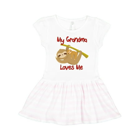 Inktastic My Grandma Loves Me Sloth Gift Toddler Girl Dress